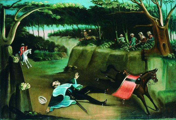 Asesinato de Sucre. Óleo de Pedro José Figueroa, 1835, Colección Banco de la República, Bogotá.